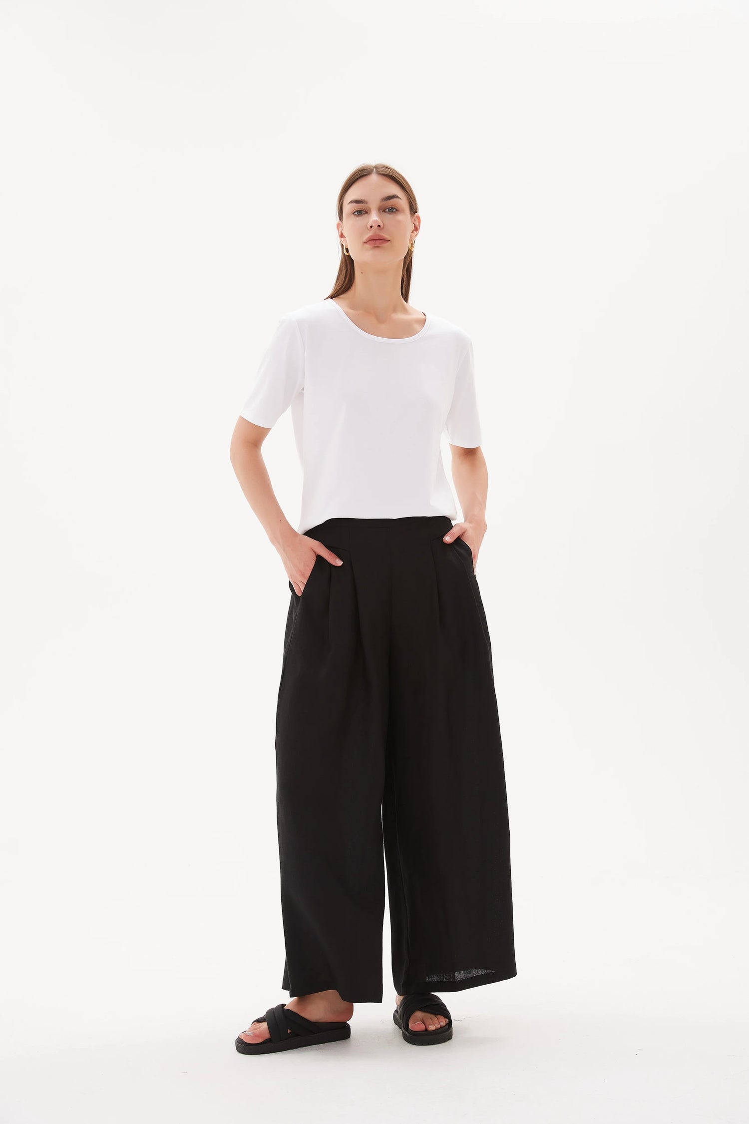 Elastic Back Palazzo Pant