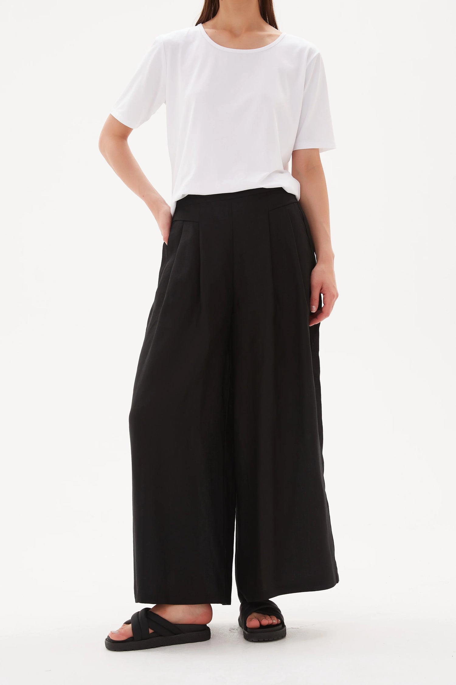 Elastic Back Palazzo Pant