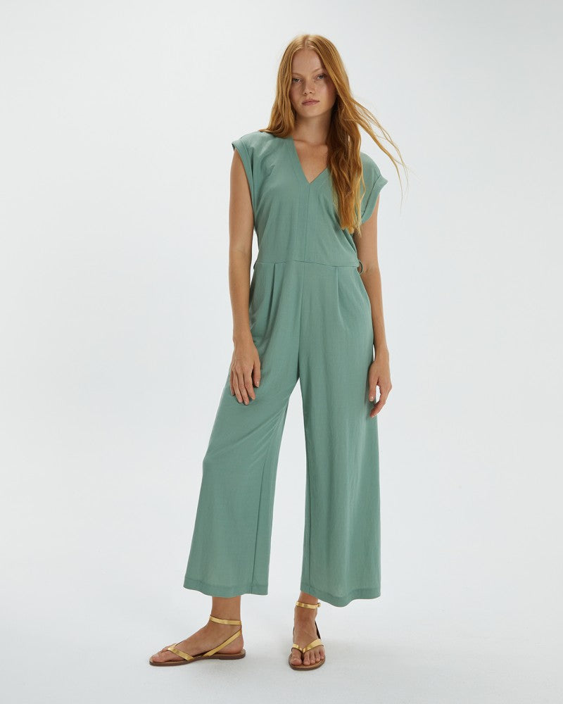 Andam Wide Leg Jumpsuit Green