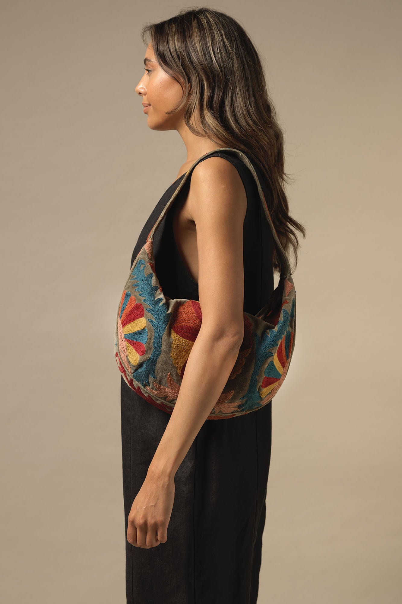 Bag Baggette Embroidered Velvet