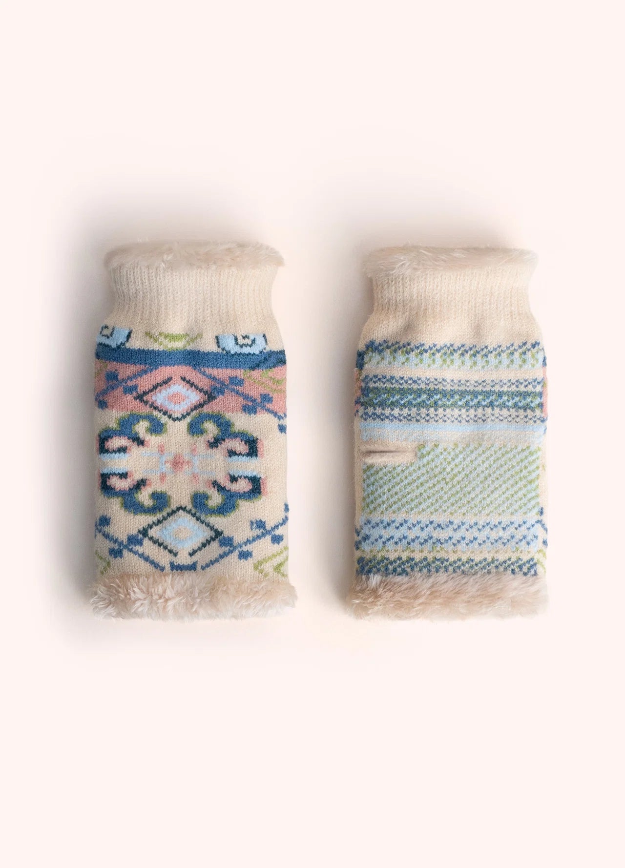 Powder AW26 Scandi Cosy Wrist Warmers in Cream Mix