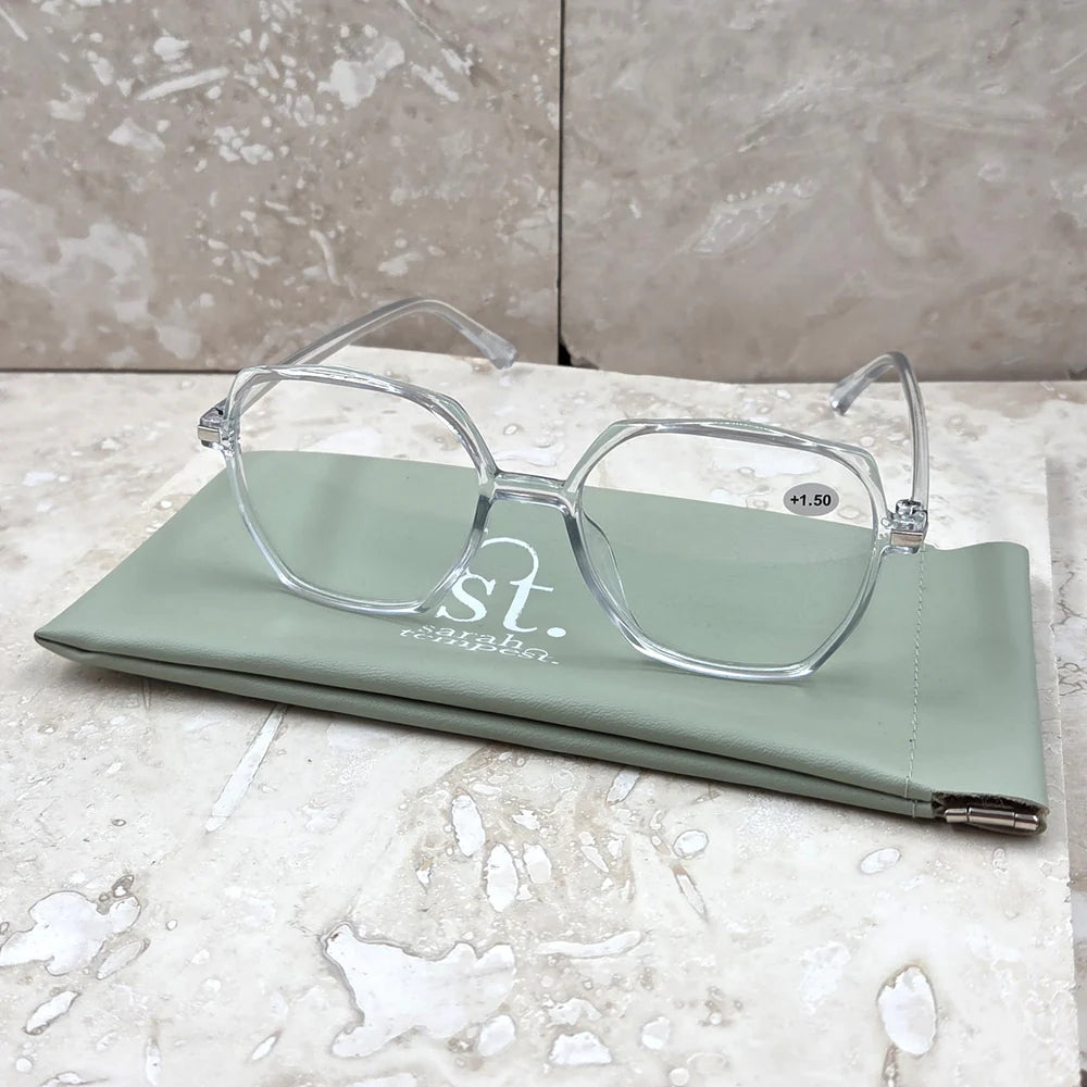 Tempest Designs Clear Round Slim Frame Reading Glasses