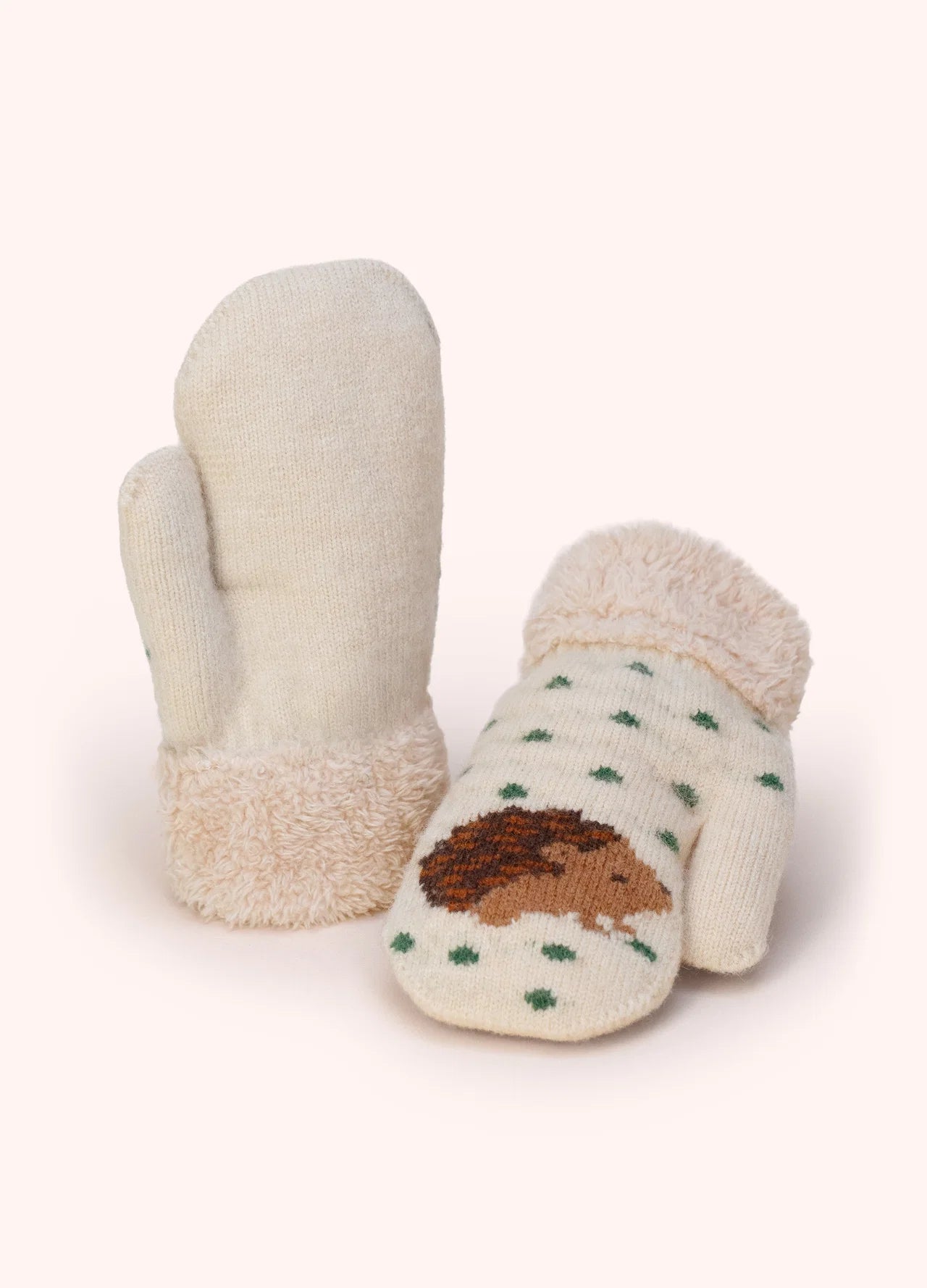 Powder AW26 Kid's Hedgehog Mittens in Cream
