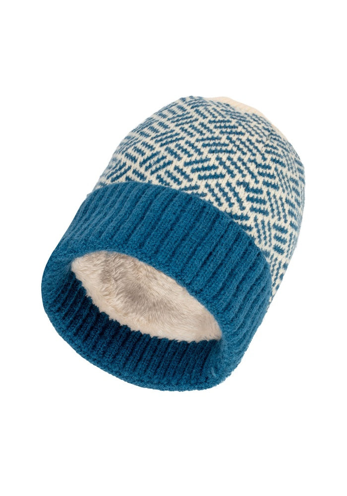 Elie Beaumont Knitted Hat - Teal Basketweave