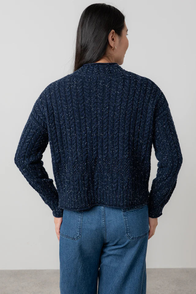 Lily And Me Elspeth Jumper Fleck Knit Navy