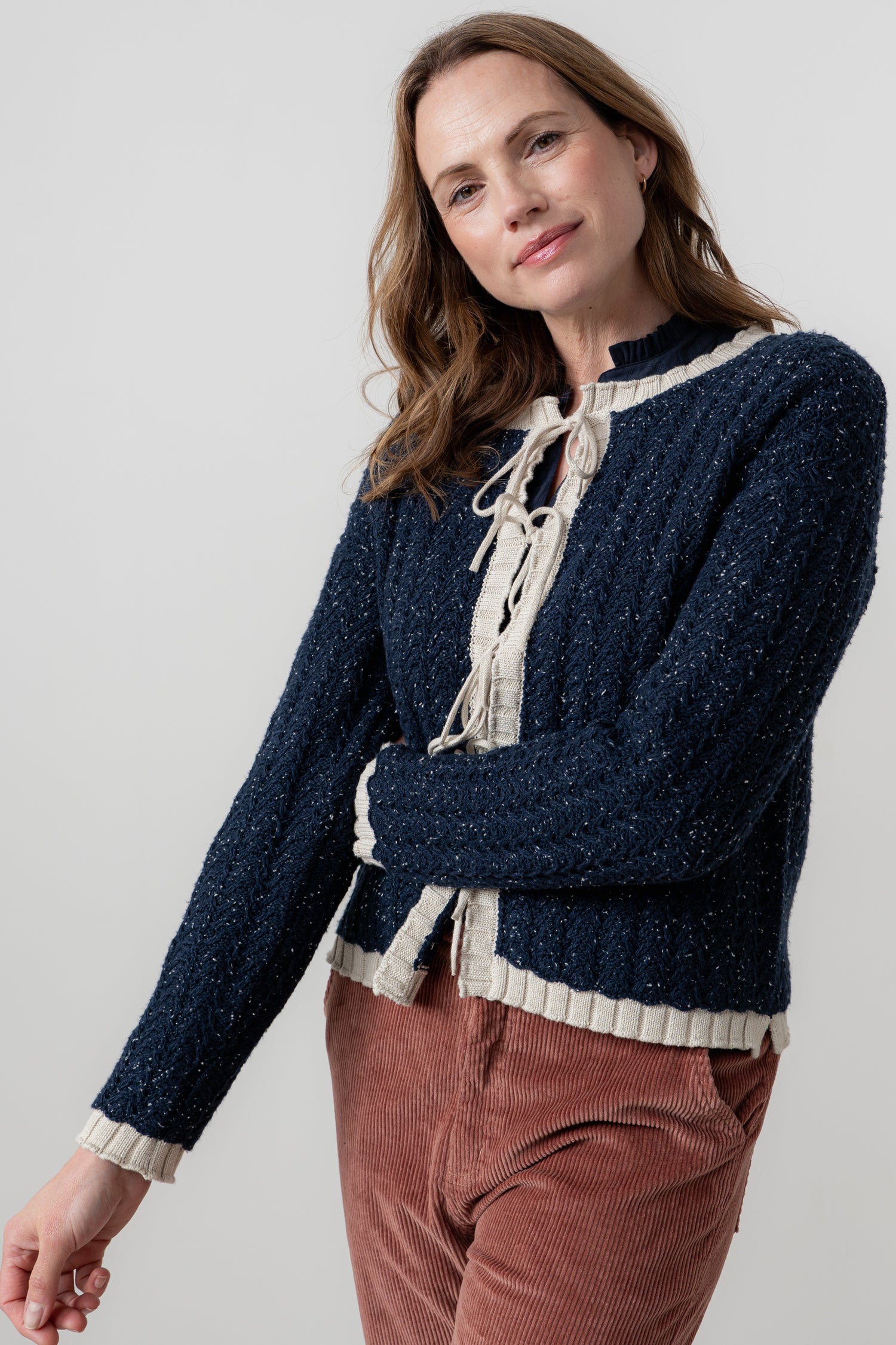 Lily And Me Adelia Cardi Fleck Knit