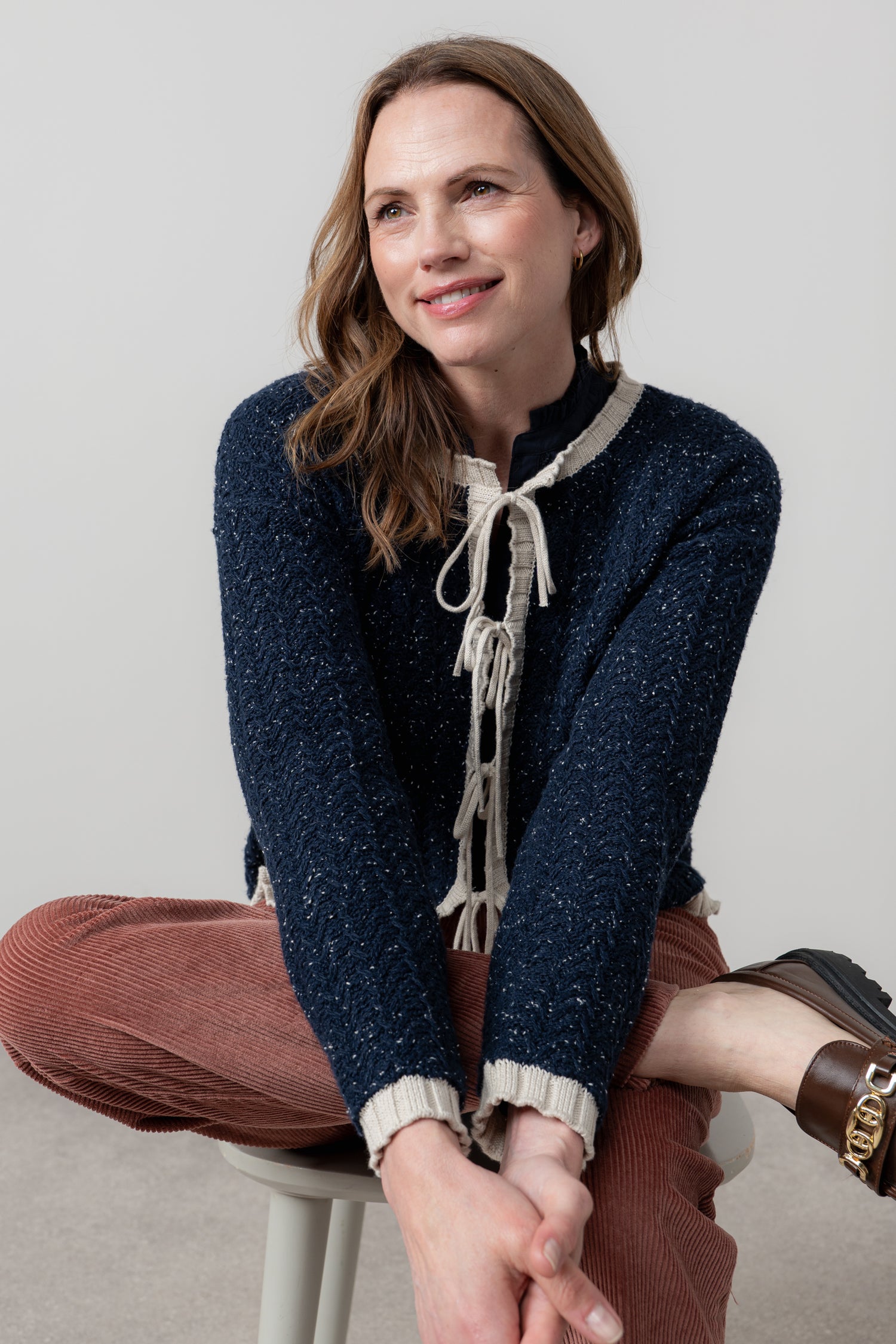 Lily And Me Adelia Cardi Fleck Knit