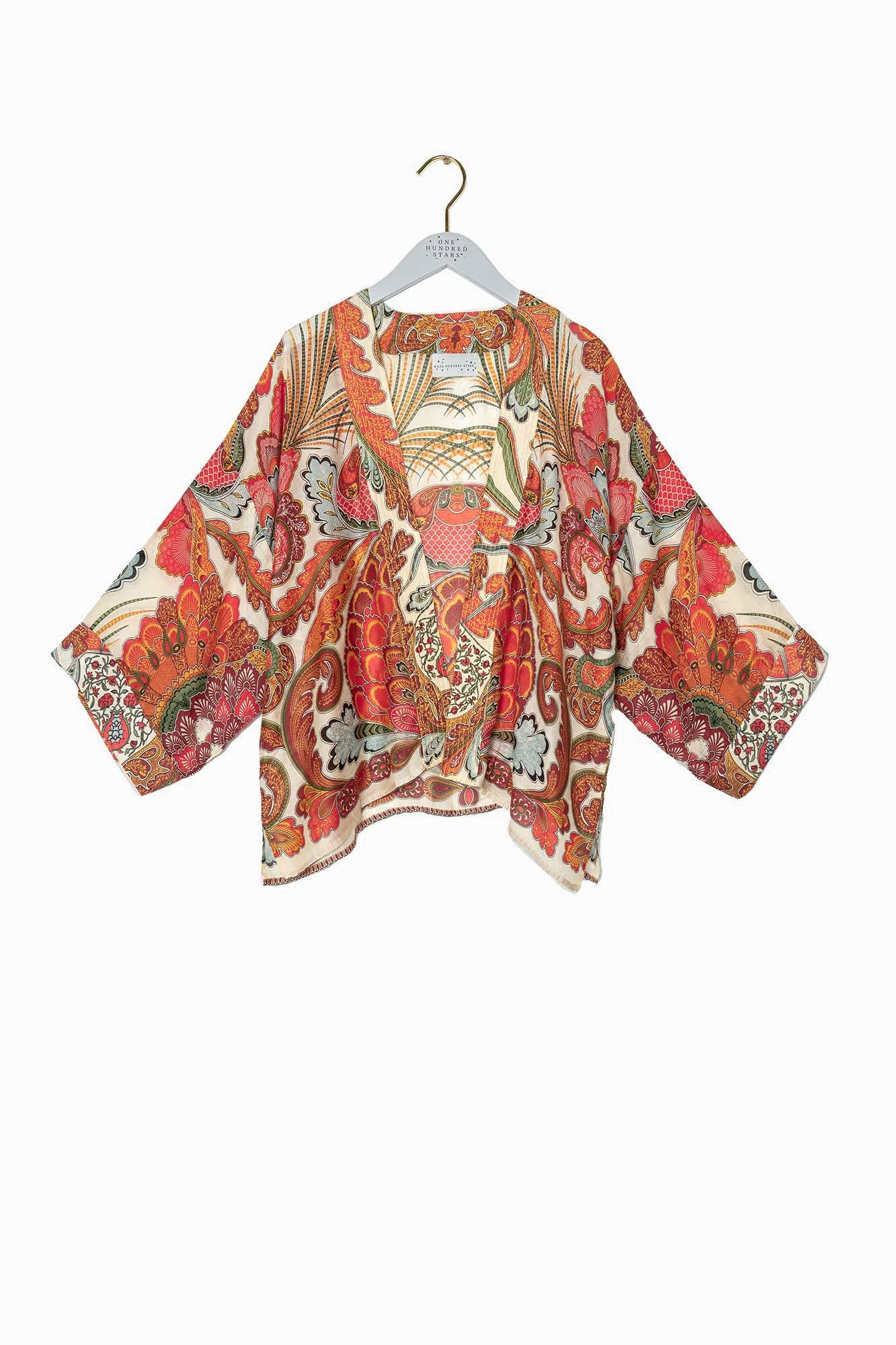 One Hundred Stars Fiesta Orange Kimono