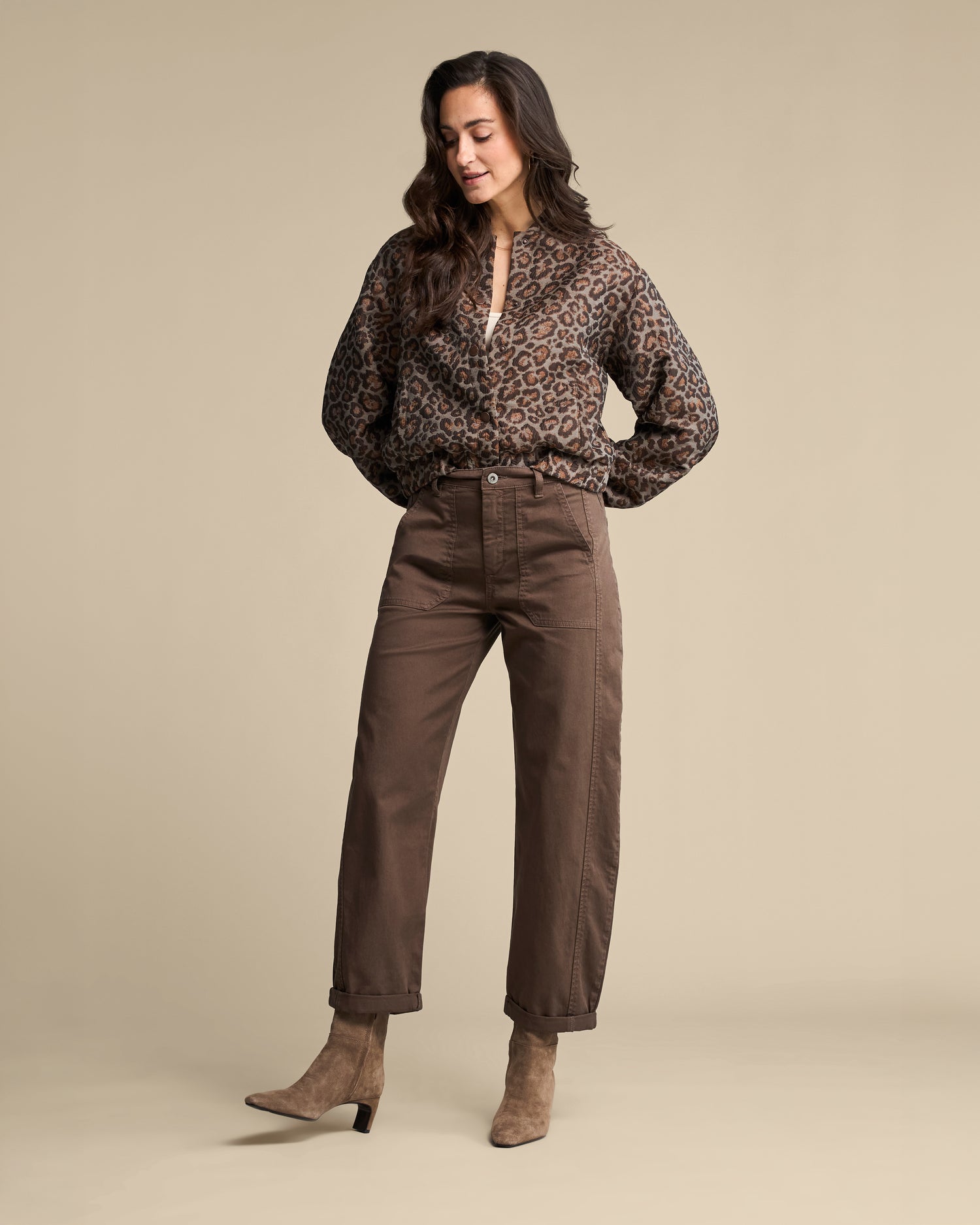 Red Button Bomber Jacquard lurex