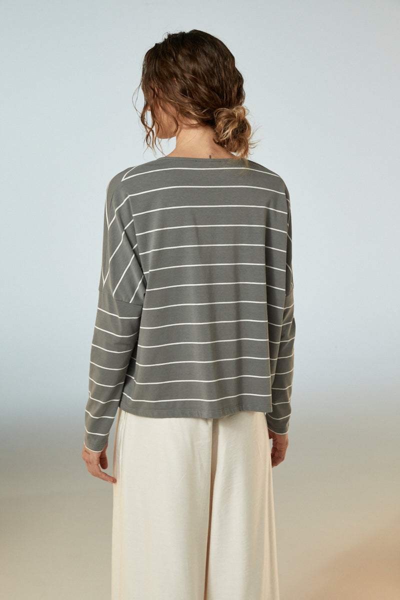 Neirami V-Neck Cardigan Shadow