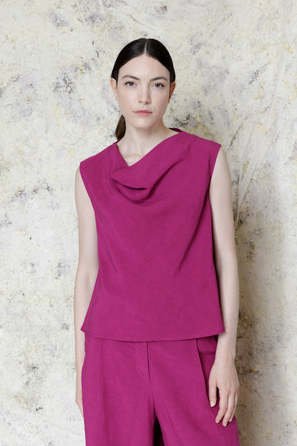 Cowl Neck Sleeveless Top