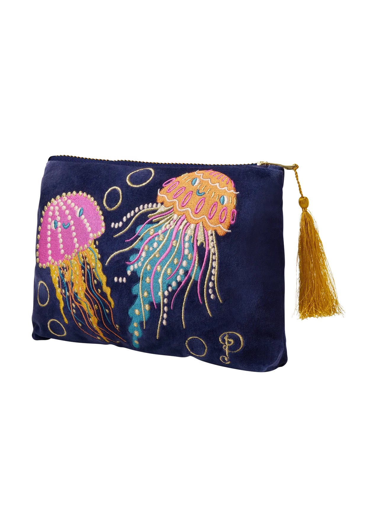 Powder Velvet Zip Pouch Jolly Jellyfish