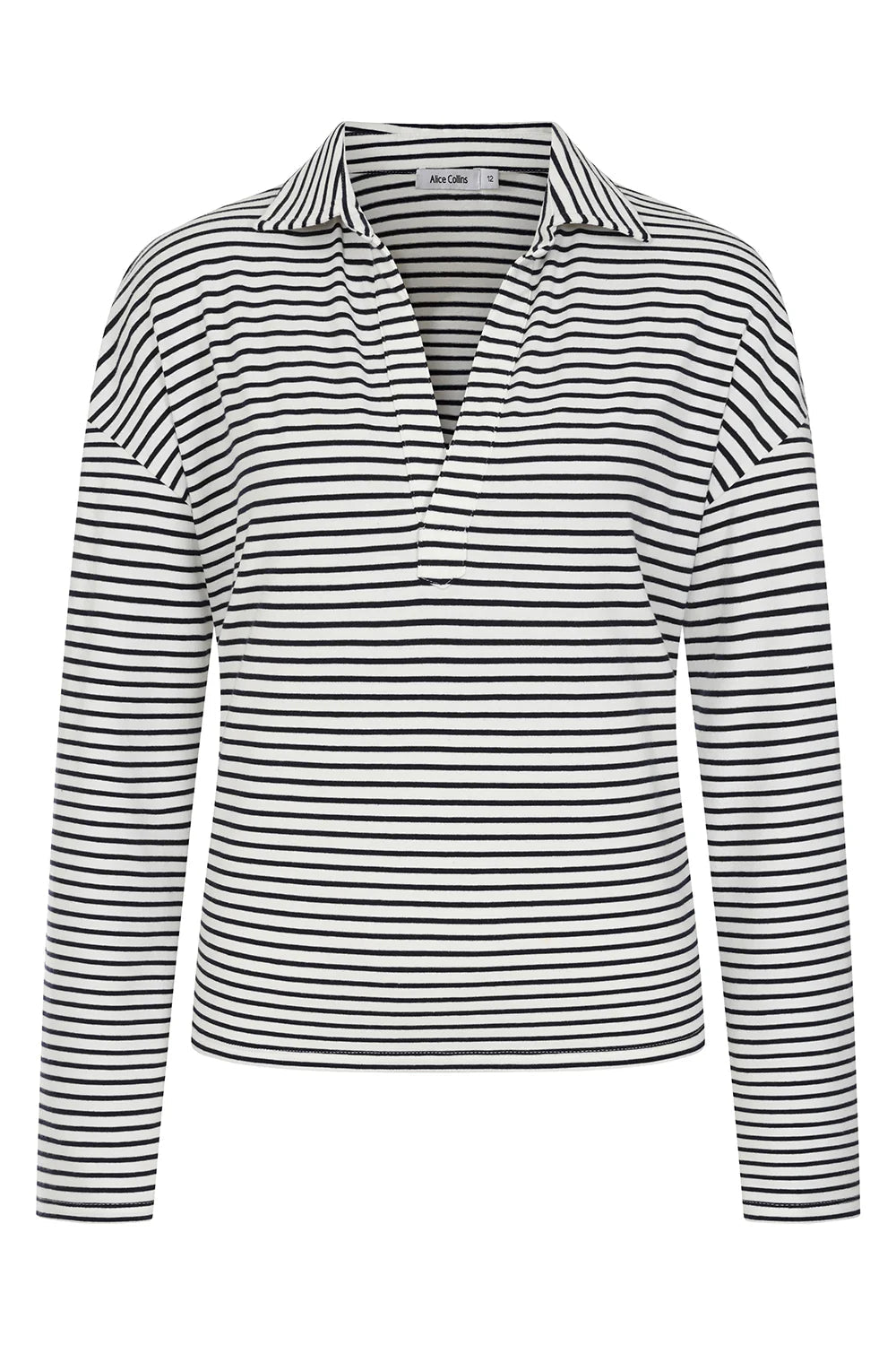 Alice CollinsAlice Collins Pollyanna PoloTopsWild Oat/Rich Navy - Blue Water Clothing