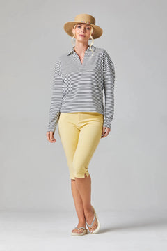 Alice CollinsAlice Collins Pollyanna PoloTopsWild Oat/Rich Navy - Blue Water Clothing