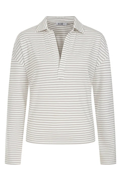 Alice CollinsAlice Collins Pollyanna PoloTopsWild Oat/Rich Navy - Blue Water Clothing