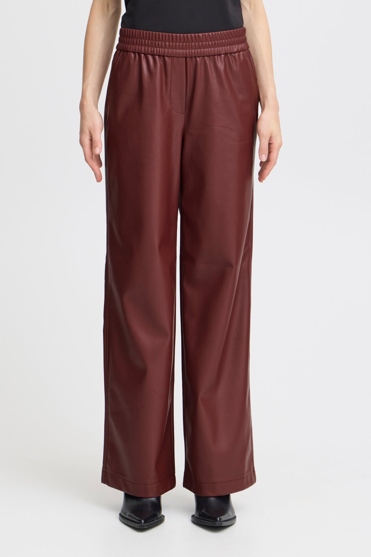B Young Daja Leather look Jogger Pants - Blue Water Clothing