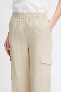 B Young Falakka Linen Cargo Pant - Blue Water Clothing