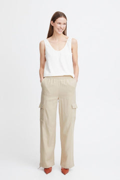 B Young Falakka Linen Cargo Pant - Blue Water Clothing