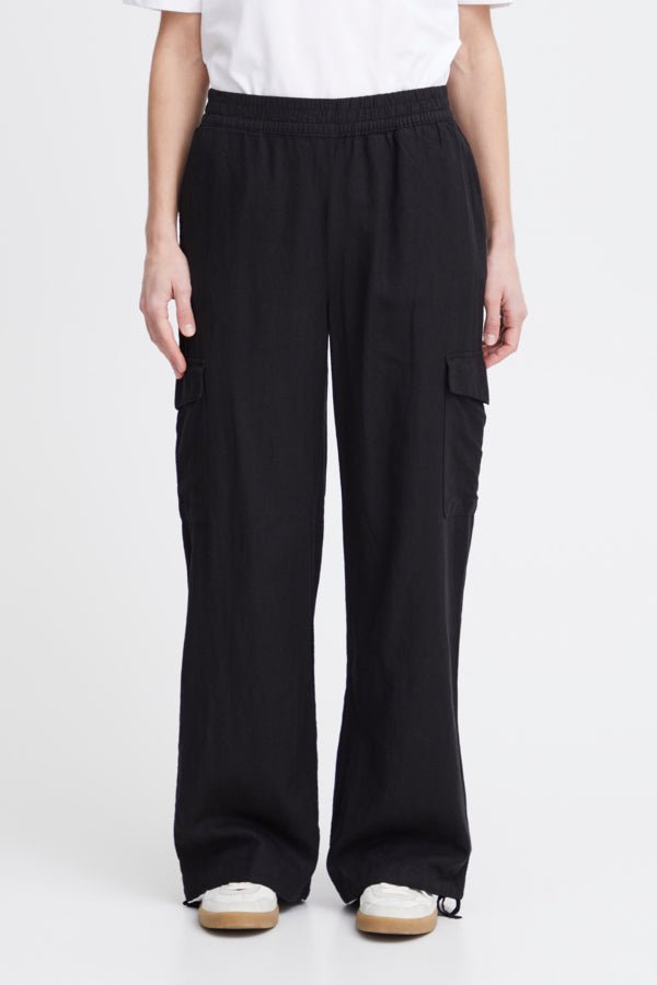 B Young Falakka Linen Cargo Pant - Blue Water Clothing