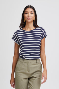 B Young pamila O Neck T-Shirt - Blue Water Clothing