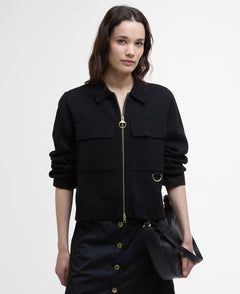 BarbourBarbour - Alma - Knitted - Zip - Through - CardiganClothingBlack/Sand - Blue Water Clothing