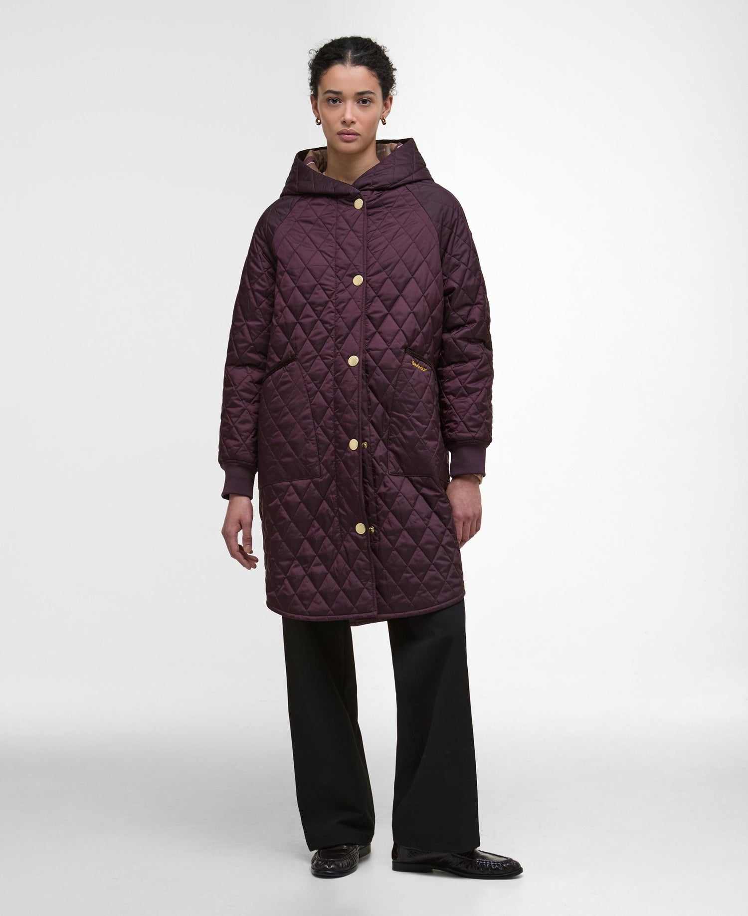 Barbour Hilary Quilted Jacket Black Cherry - Blue Water Clothing