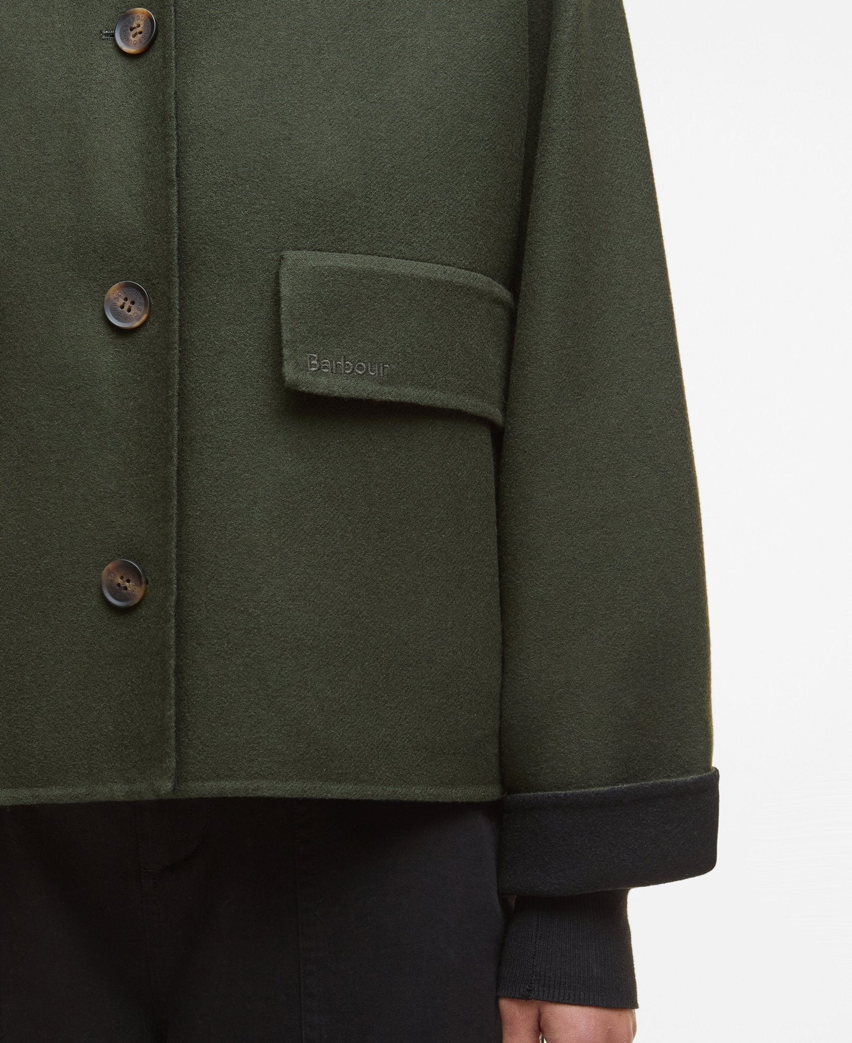 Barbour Leonie Overshirt Olive – Blue Water Clothing