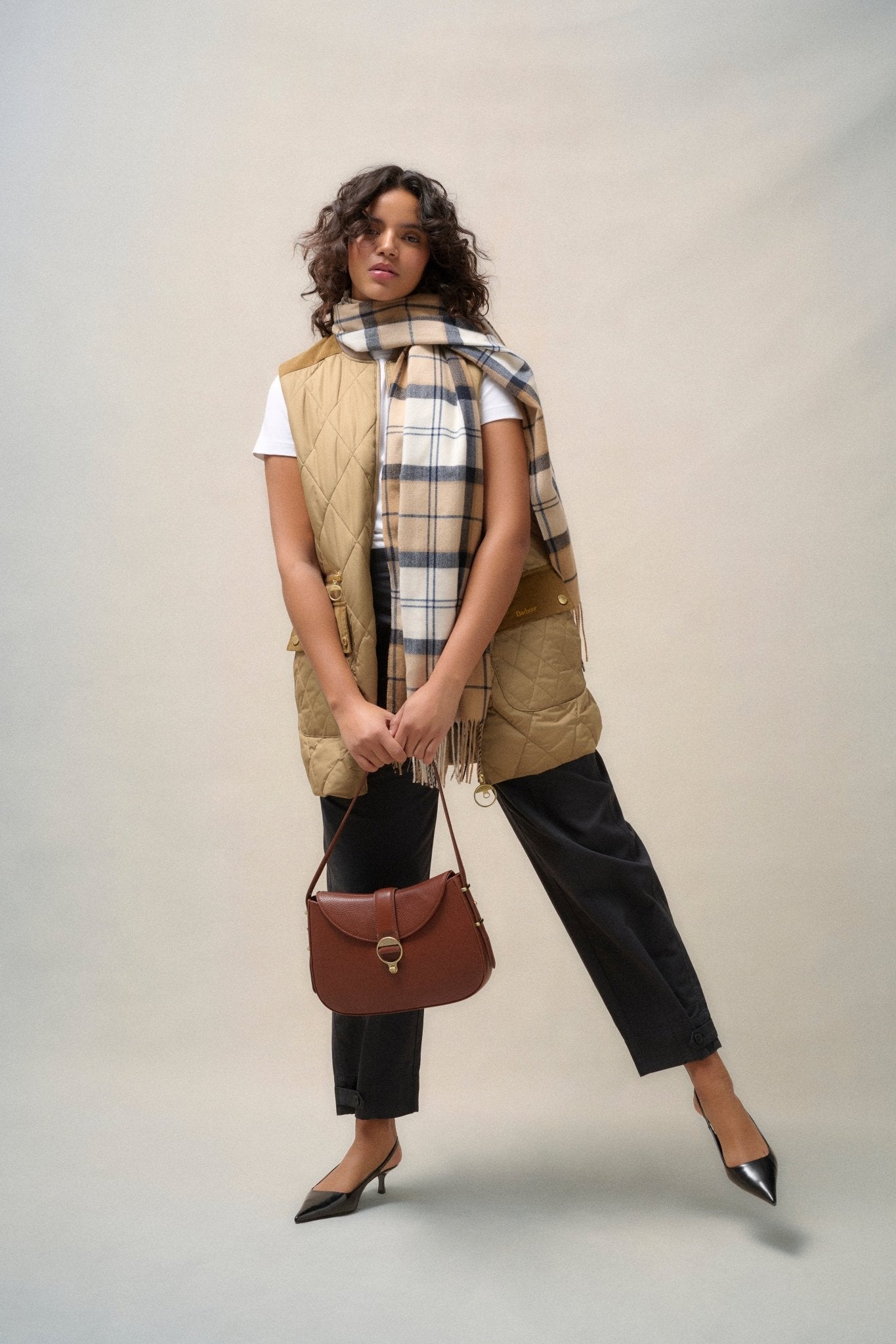 Barbour Lydia Gilet Military Brown - Blue Water Clothing