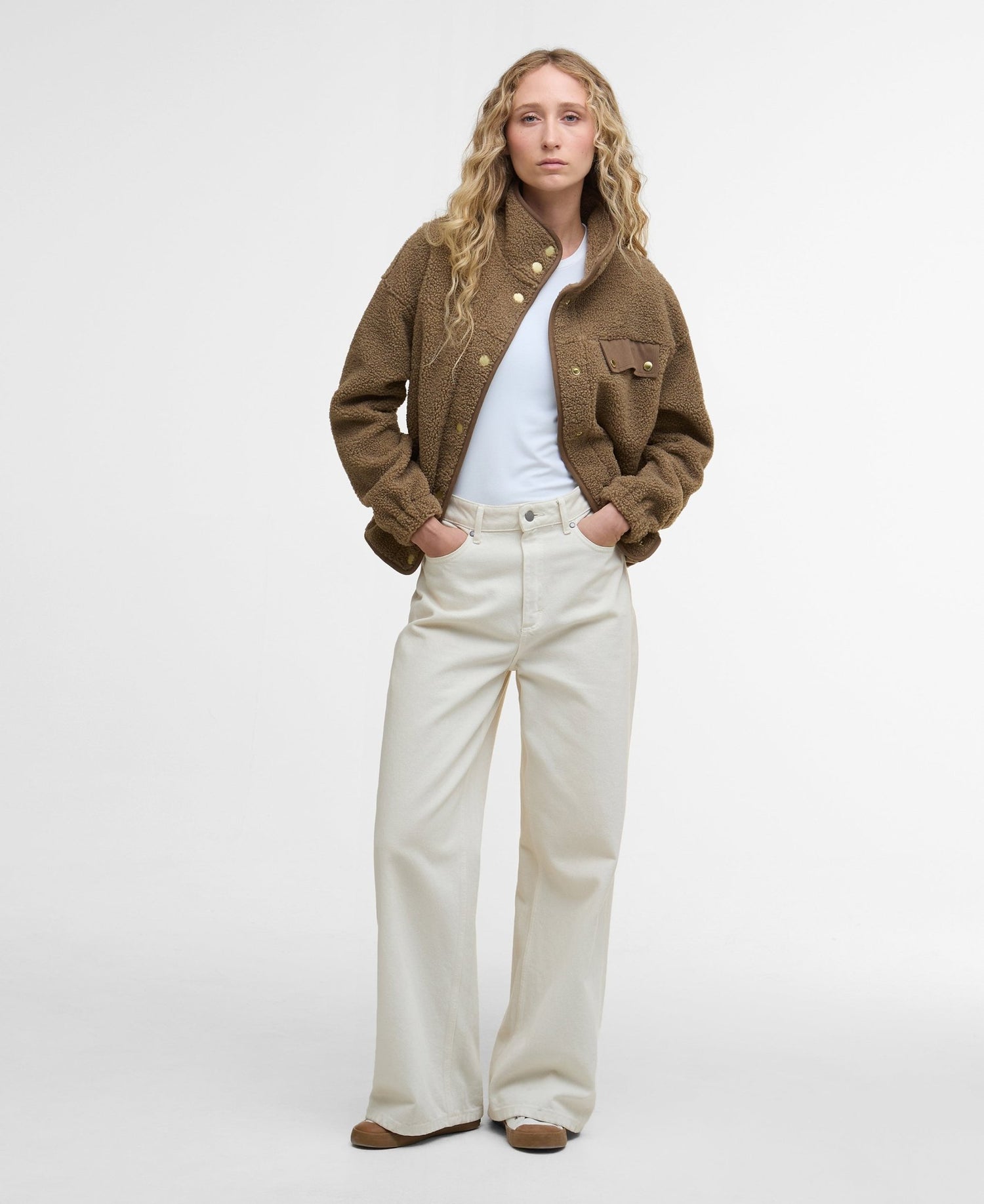 Barbour Mabel Fleece Military Brown - Blue Water Clothing