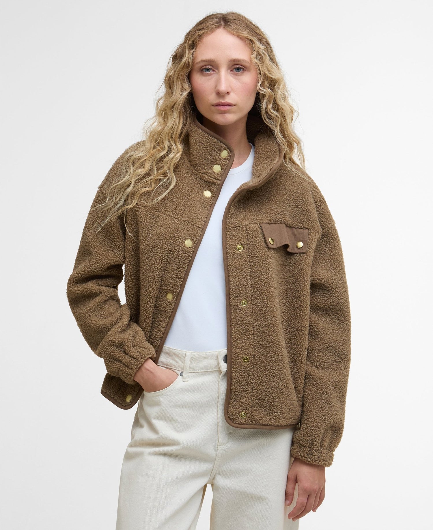 Barbour Mabel Fleece Military Brown - Blue Water Clothing