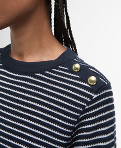 BarbourBarbour Macy Knitted JumperClothingDark Navy Stripe - Blue Water Clothing