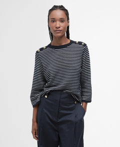 BarbourBarbour Macy Knitted JumperClothingDark Navy Stripe - Blue Water Clothing
