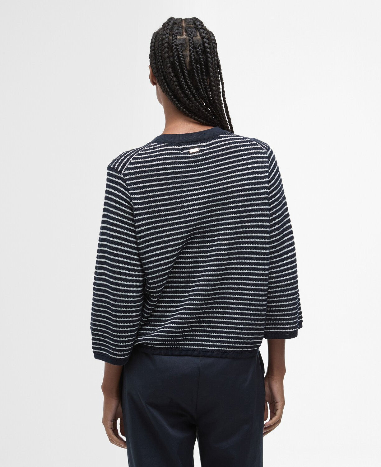 BarbourBarbour Macy Knitted JumperClothingDark Navy Stripe - Blue Water Clothing