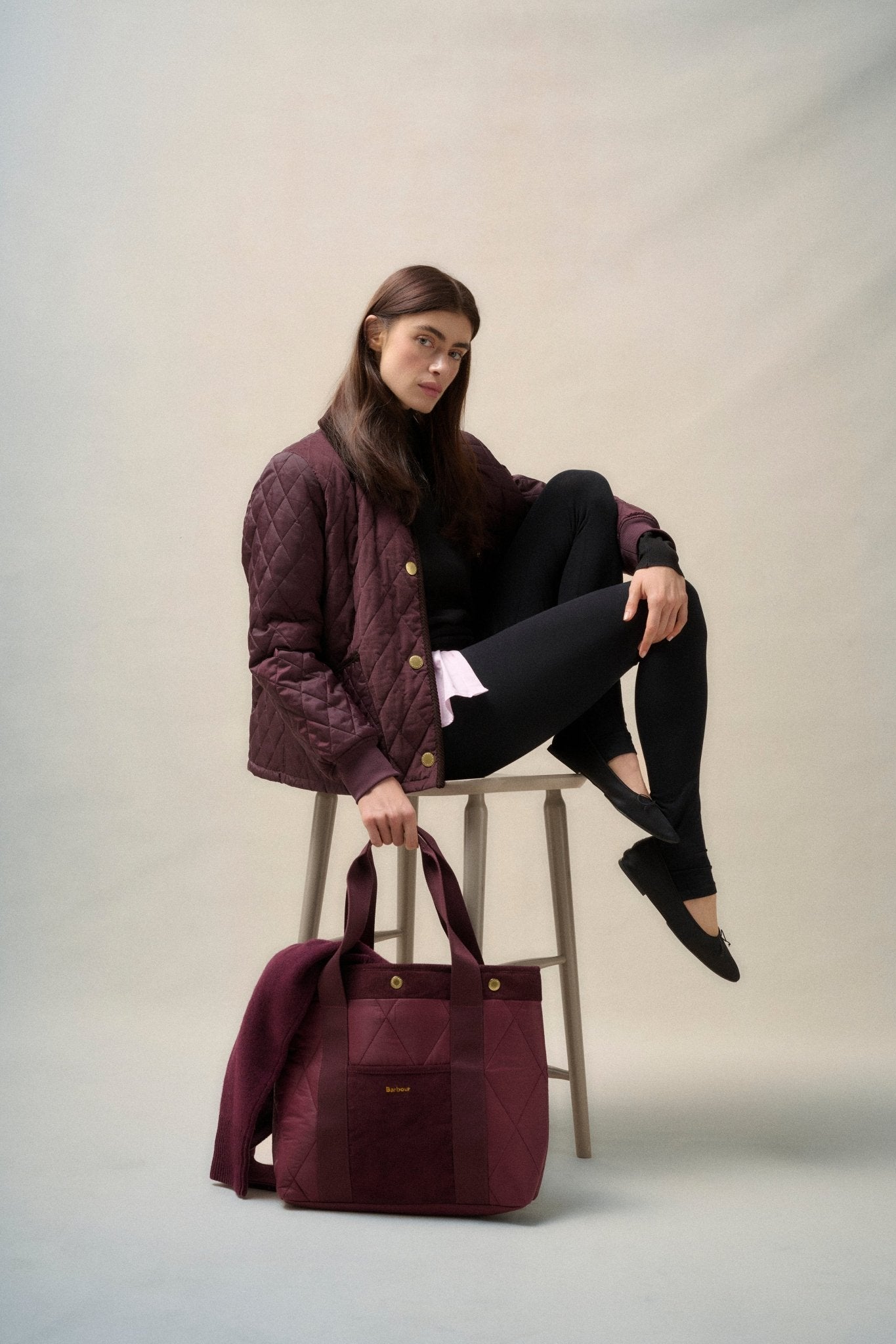 Barbour Marla Quilted Jacket Black Cherry/Dark Brown/Muted Tartan