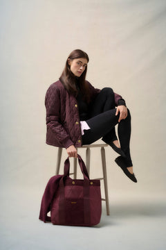 BarbourBarbour Marla Quilted Jacket Black Cherry/Dark Brown/Muted TartanClothingBlack Cherry - Blue Water Clothing