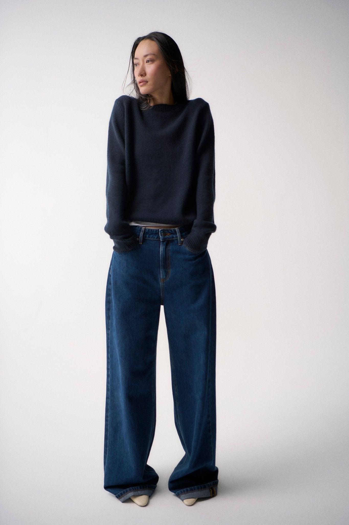 Barbour Woodhouse Knitted Jumper Navy - Blue Water Clothing