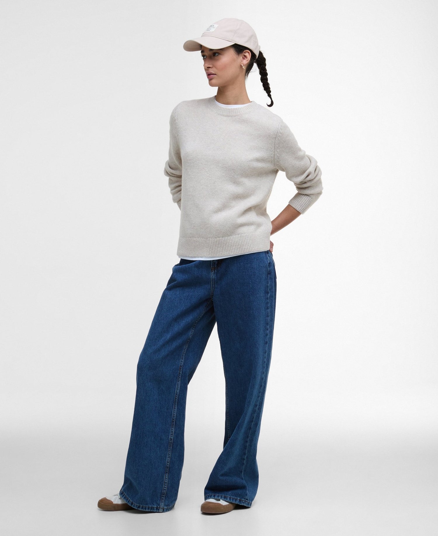 Barbour Woodhouse Knitted Jumper Oatmeal - Blue Water Clothing