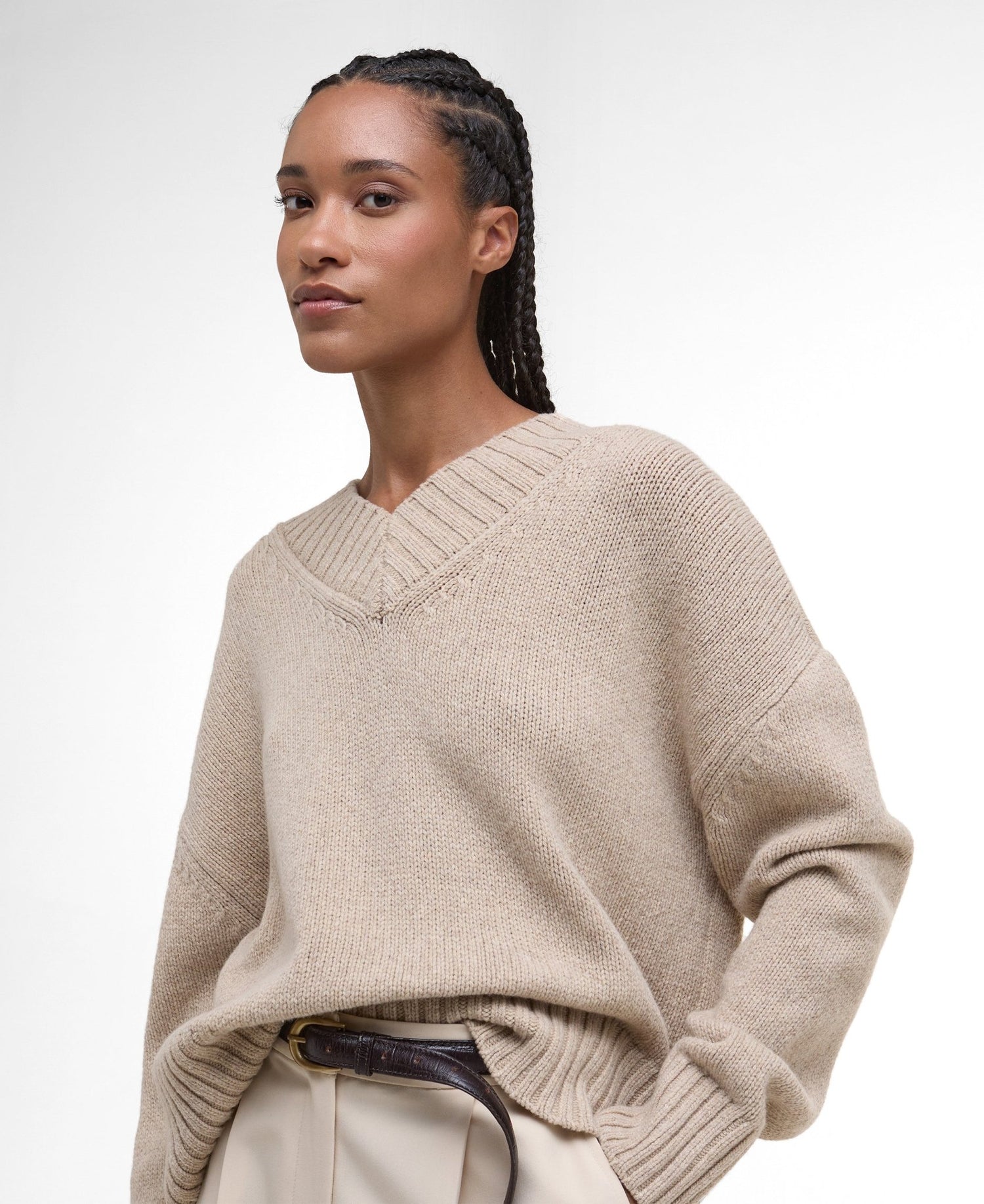 BarbourBarbour Antonia Knitted Jumper OatClothingOat - Blue Water Clothing