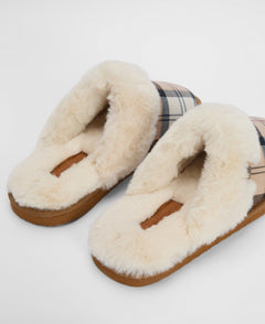 BarbourBarbour Claudia Tartan Mule Slipper Hessian TartanFootwearHessian Tartan - Blue Water Clothing