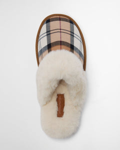 BarbourBarbour Claudia Tartan Mule Slipper Hessian TartanFootwearHessian Tartan - Blue Water Clothing