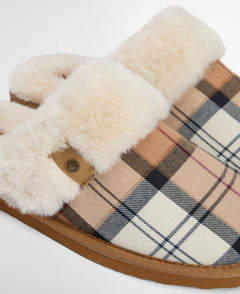 BarbourBarbour Claudia Tartan Mule Slipper Hessian TartanFootwearHessian Tartan - Blue Water Clothing