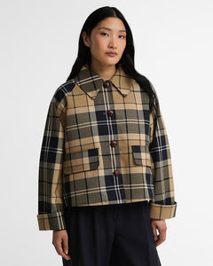 BarbourBarbour Delilah Checked Showerproof JacketCoatBirchwood Dress - Blue Water Clothing