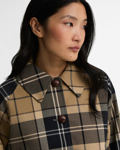 BarbourBarbour Delilah Checked Showerproof JacketCoatBirchwood Dress - Blue Water Clothing