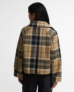 BarbourBarbour Delilah Checked Showerproof JacketCoatBirchwood Dress - Blue Water Clothing