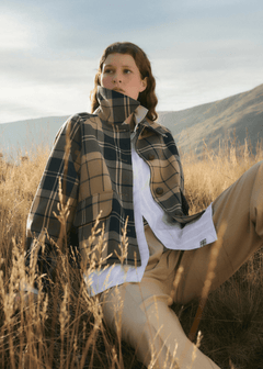BarbourBarbour Delilah Checked Showerproof JacketCoatBirchwood Dress - Blue Water Clothing
