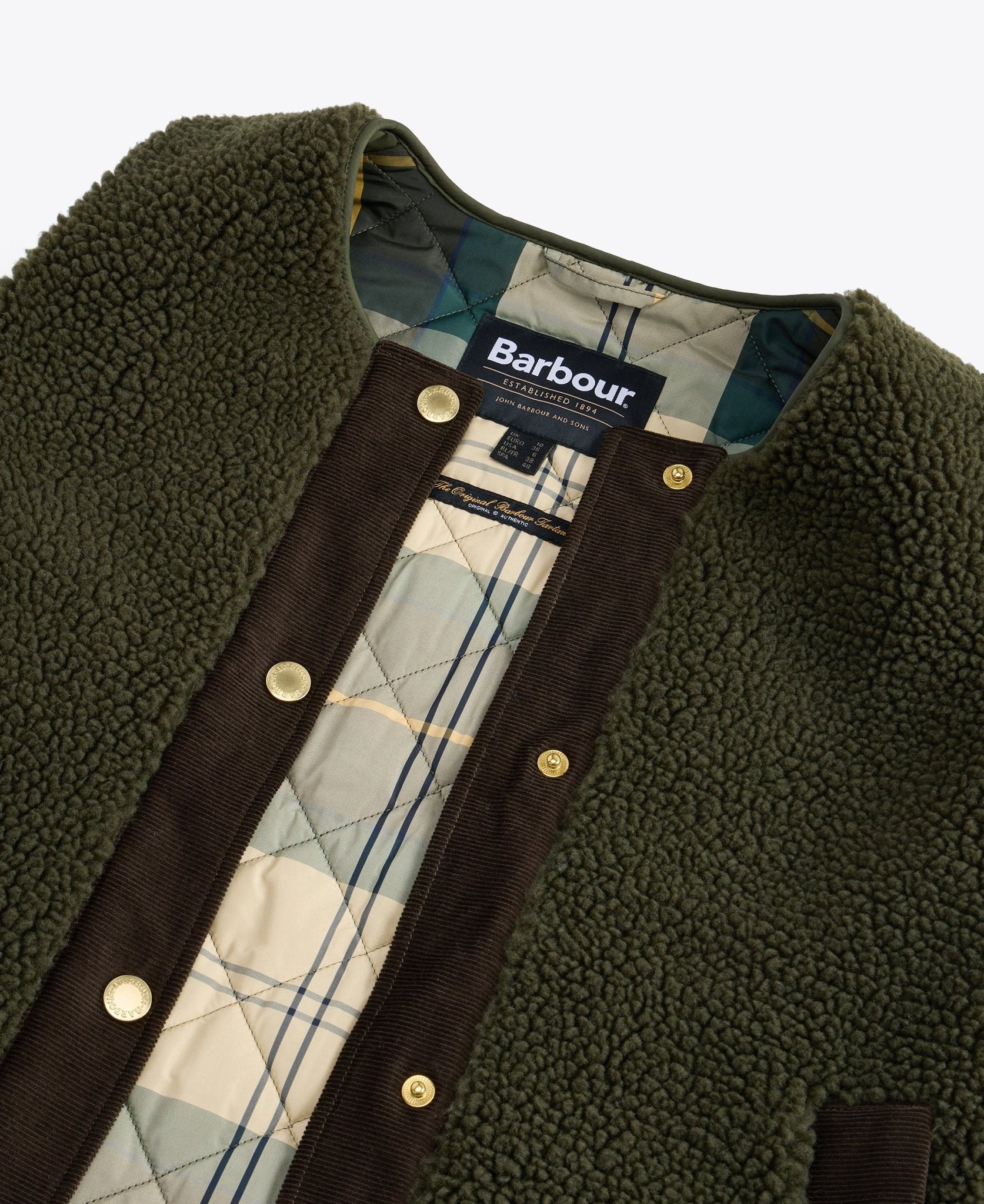 Barbour Dulsie Liner Olive – Blue Water Clothing