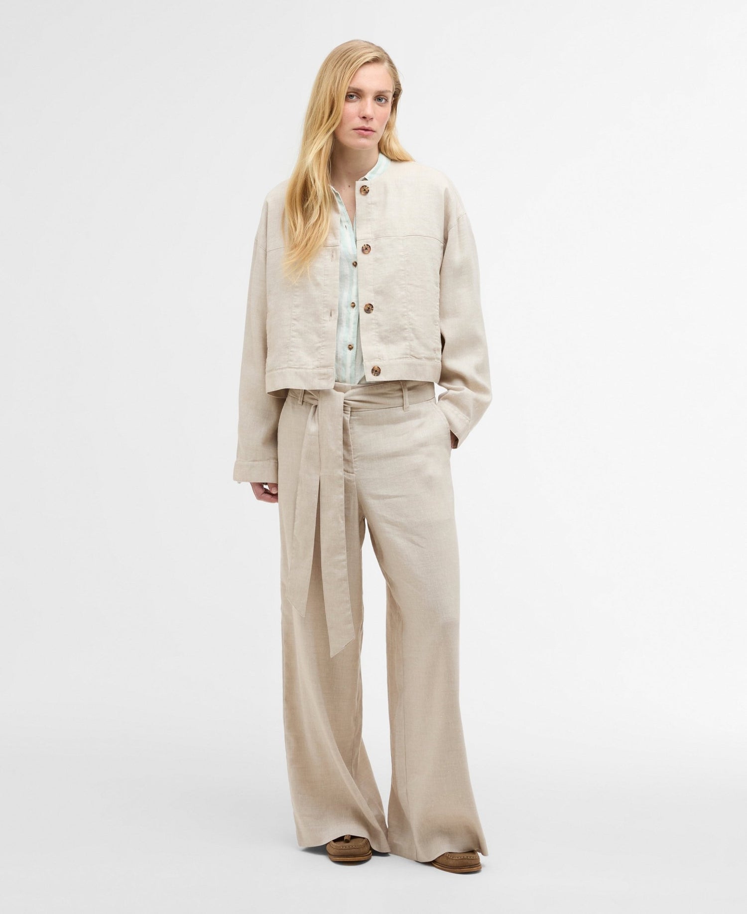 BarbourBarbour Gabby OvershirtTopsMist Beige - Blue Water Clothing