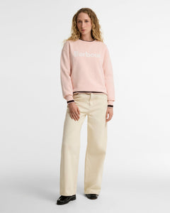 BarbourBarbour Hartland Crew Sweatshirt PinkSweaterPink Blush - Blue Water Clothing