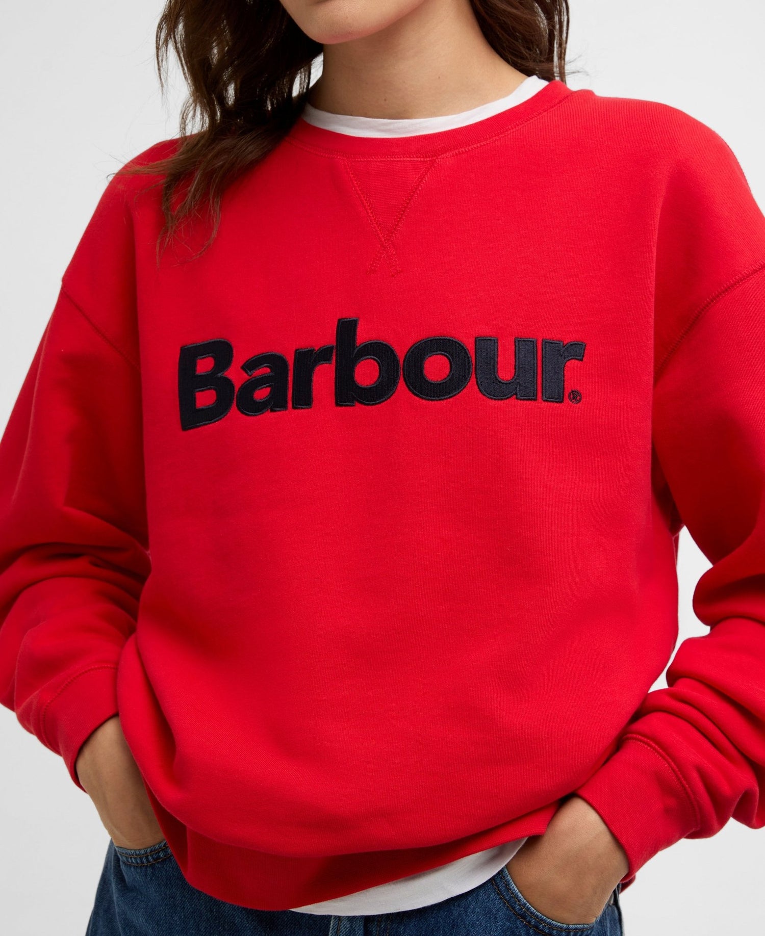 BarbourBarbour Hartland Crew SweatshirtTopsPoppy Red - Blue Water Clothing