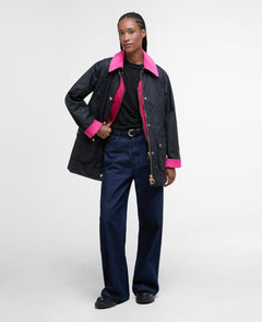 BarbourBarbour Icons Modern Beadnell Wax Jacket OatCoats & JacketsNavy - Blue Water Clothing